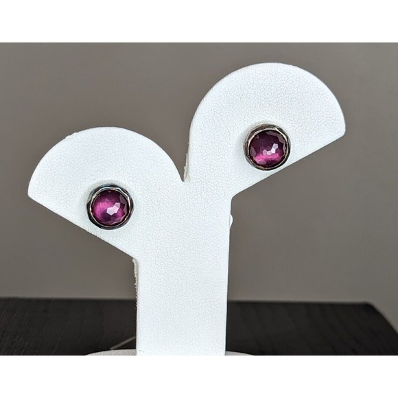 Ippolita Earrings Sterling Silver Wonderland Lollipop Studs Grape MSRP $275 - Picture 2 of 11